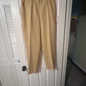 2 piece lined lightweight soft linen tan pants and top